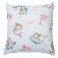 Poszewka 40 x 40 cm - Syrenki białe