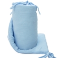 Ochraniacz na łóżeczko muślinowy Premium - Baby blue