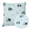 Poszewka 40 x 40 cm - Koparki szare