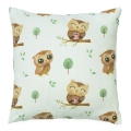 Poszewka 40 x 40 cm - Sowy beżowe