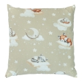 Poszewka 40 x 40 cm - Śpiące zwierzątka beżowe