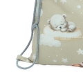 Plecak / Worek bawełniany - Śpiące zwierzątka beżowe