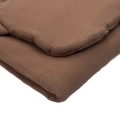Kocyk Muślinowy 50 x 75 cm + podusia Miś Premium - Mocha Mousse