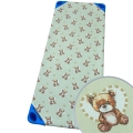 Prześcieradło na leżak przedszkolny 140 x 60 - Miś serce latte