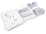 Wkladka komplet do wózka - Polana / Minky szary
