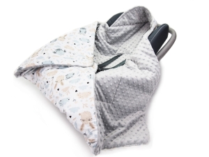 Kocyk do fotelika - Polana / Minky szary