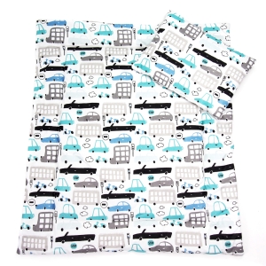 Komplet 4 el. do wózka - Autka białe