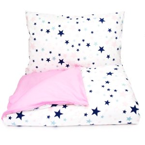 Pościel 120 x 90  - Pink stars / różowy