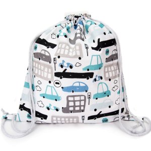 Plecak / Worek bawełniany - Autka białe