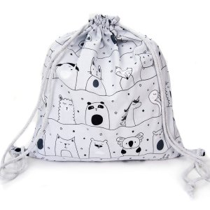 Plecak / Worek bawełniany - Zwierzęta w teatrze szare