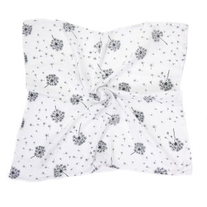 Pieluszka muślinowa 70 x 80 cm - Dmuchawce białe