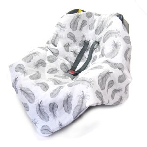 Kocyk do fotelika Muślinowy - Puszek szary