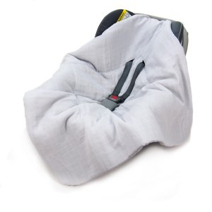 Kocyk do fotelika Muślinowy - Szary