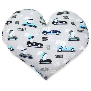 Poduszka serce - Króliczki szare