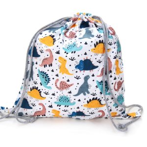 Plecak / Worek bawełniany - Jurassic park biały