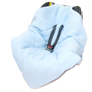 Kocyk do fotelika Muślinowy Premium - Baby blue
