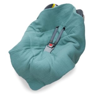 Kocyk do fotelika Muślinowy Premium - Emerald