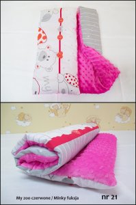 Kerstin Kocyk Minky 75 x 100 cm - My zoo czerwone / Minky fuskja