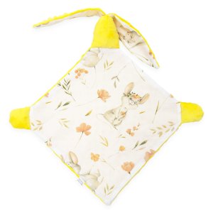 Przytulanka szmatka Króliczek -  Polna mysz / Minky żółty