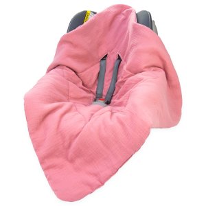 Kocyk do fotelika Muślinowy Premium - Retro pink