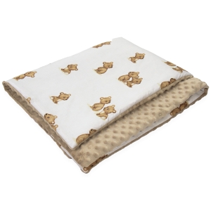 Kocyk Minky 75 x 100 cm - Teddy / Minky kawowy