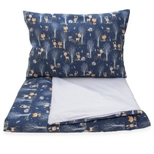 Pościel 140 x 200  - Las ciemny / szary