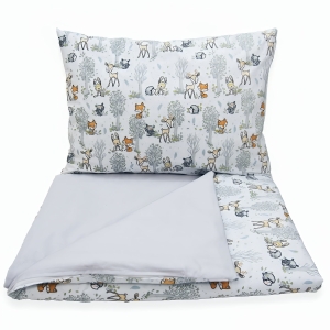 Pościel 140 x 200  - Las jasny / szary