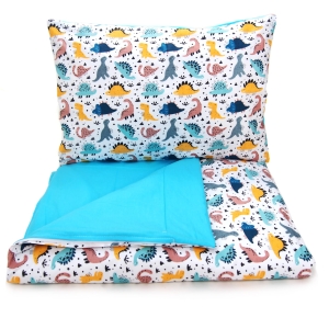 Pościel 140 x 200  - Jurassic park biały / niebieski