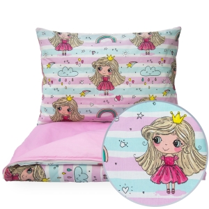 Pościel 100 x 160 cm  - Księżniczki / różowy