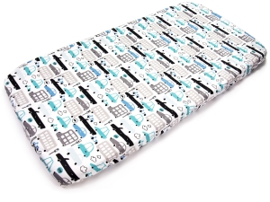 Prześcieradło 110 x 58 cm - Autka białe