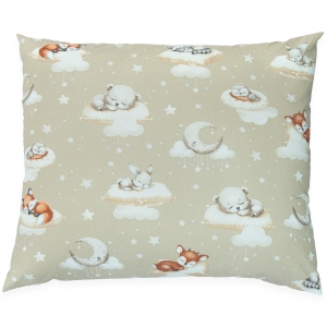 Poszewka 50 x 60 cm - Śpiące zwierzątka beżowe