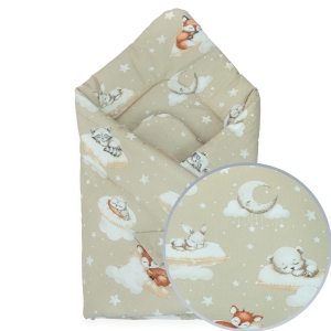 Rożek niemowlęcy - Śpiące zwierzątka beżowe