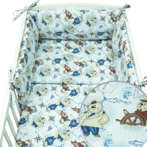 Pościel 135 x 100 + ochraniacz - Marynarze