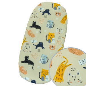 Prześcieradło do gondoli 80 x 38 cm - Kotki z mlekiem beżowe