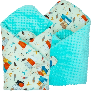 Rożek Minky - Kotki kolorowe / Minky miętowy