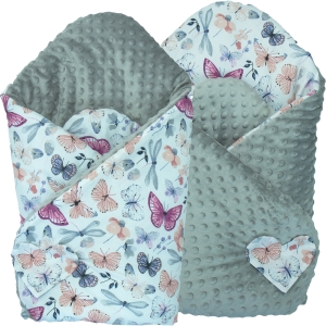 Rożek Minky - Motylki i ważki / Minky szary