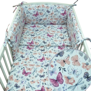 Pościel 135 x 100 + ochraniacz - Motylki i ważki