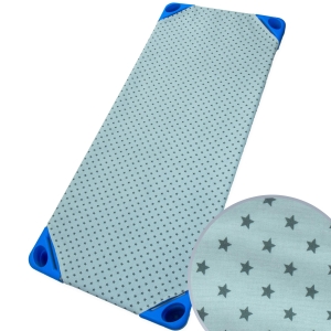 Prześcieradło na leżak przedszkolny 140 x 60 - Mini gwiazdki szare