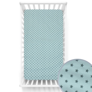 Prześcieradło 110 x 58 cm - Mini gwiazdki szare