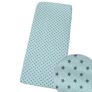 Prześcieradło 76 x 43 cm bawełniane - Mini gwiazdki szare