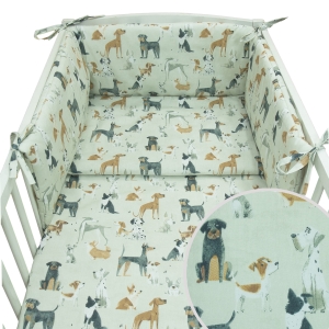 Pościel 135 x 100 + ochraniacz - Psia rodzina