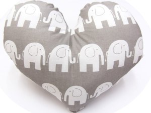 Kerstin Poduszka serce - Słoniki szare