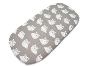 Prześcieradło 80 x 38 cm baw. - Sowy szare