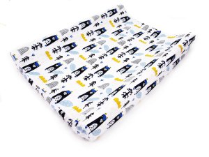 Prześcieradło na przewijak 80 x 50 cm - Bóbr niebieski