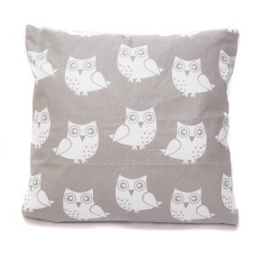 Poszewka 40 x 40 cm - Sowy szare