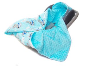 Kocyk do fotelika - It's a boy / Minky turkus