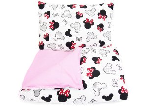 Pościel 120 x 90  - Miki czerwone / różówy