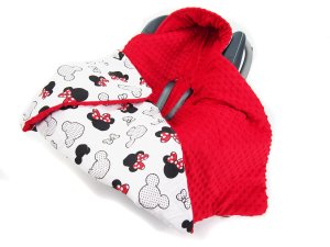 Kocyk do fotelika - Miki czerwone / Minky czerwony