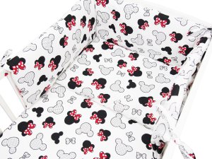 Pościel 120 x 90 + ochraniacz - Miki czerwone