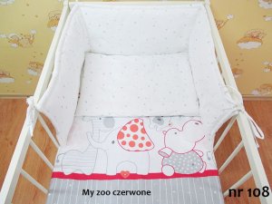 Kerstin Pościel 120 x 90 + ochraniacz - My zoo czerwone